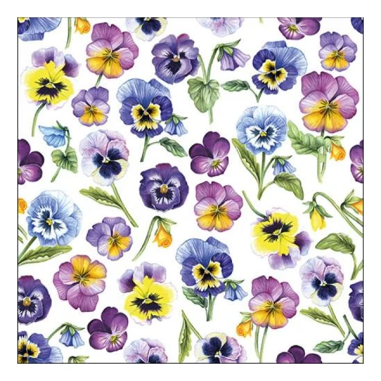 Árvácskás papírszalvéta Pansy All Over 33x33cm