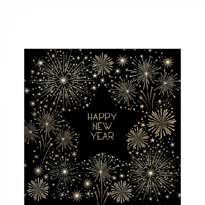 Szilveszteri szalvéta Golden New Year 25x25 cm