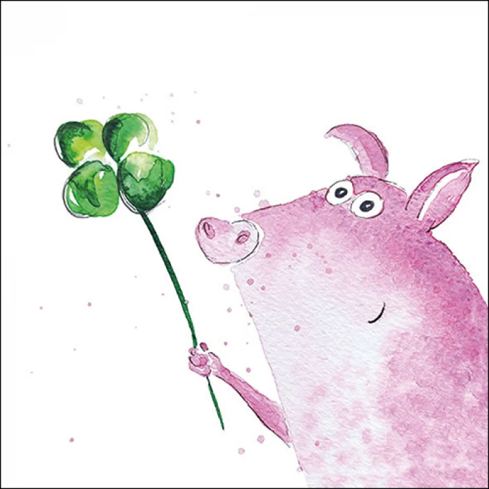 Szilveszteri szalvéta Lucky Pig 33x33 cm