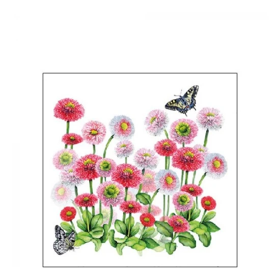 Százszorszépes papírszalvéta Bellis kicsi 25x25 cm