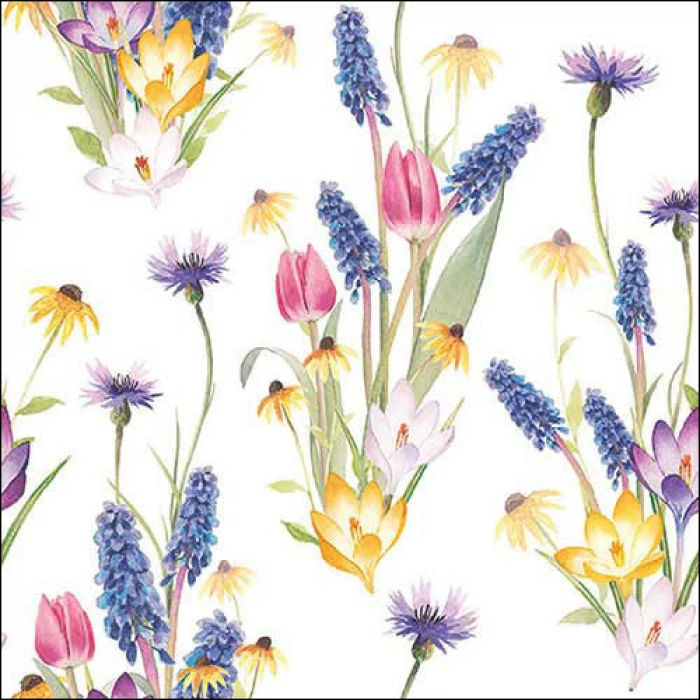 Tavaszi virág mintás papírszalvéta 33x33 cm Hello spring