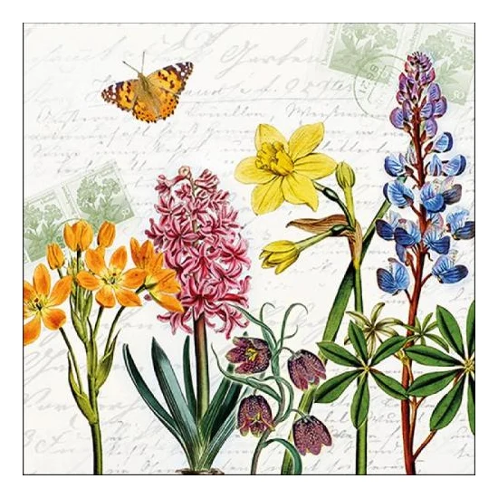 Tavaszi virágok papírszalvéta Spring Flowers 33x33cm