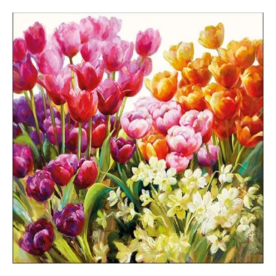 Tulipános papírszalvéta Tulips 33x33cm
