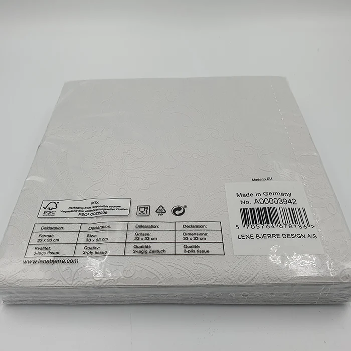 Uni Lace cement szürke papír szalvéta – 33 × 33 cm (3 rétegű, 15 db/csomag)