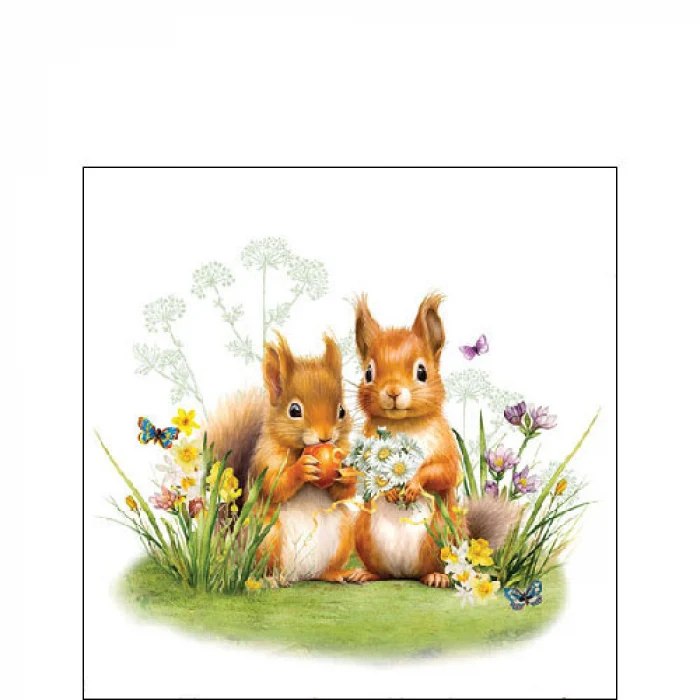 Vidám Mókusos háromrétegű papírszalvéta 25x25 cm 20 db-os