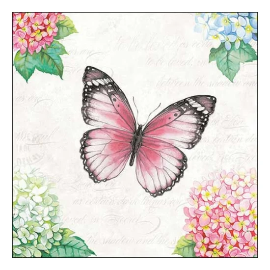 Vintage pillangós papírszalvéta 33x33 cm 20 db-os