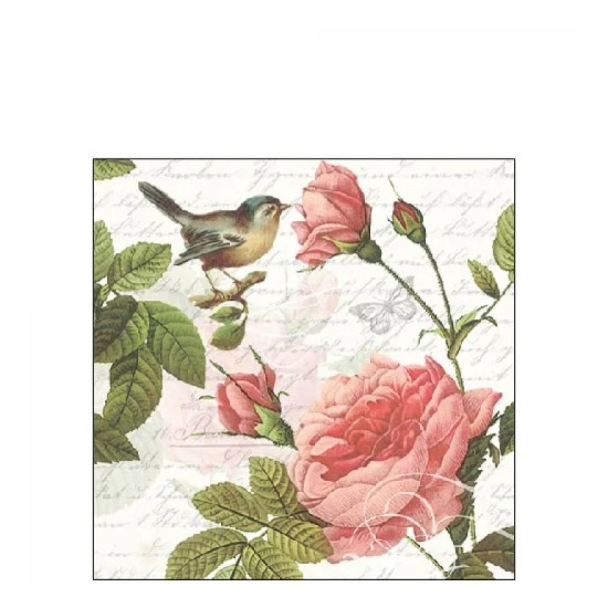 Vintage virágos papírszalvéta Sophie 25x25 cm