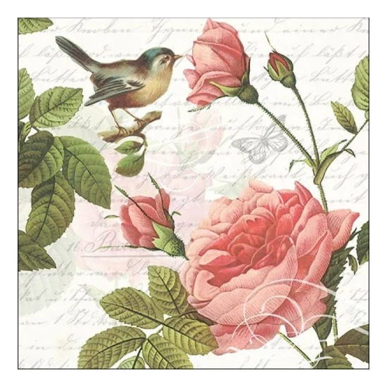 Vintage virágos papírszalvéta Sophie 33x33 cm