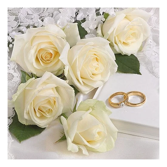 White Wedding esküvői papírszalvéta 33x33 cm