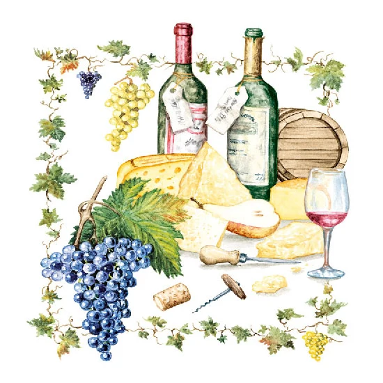 Wine and Cheese papírszalvéta
