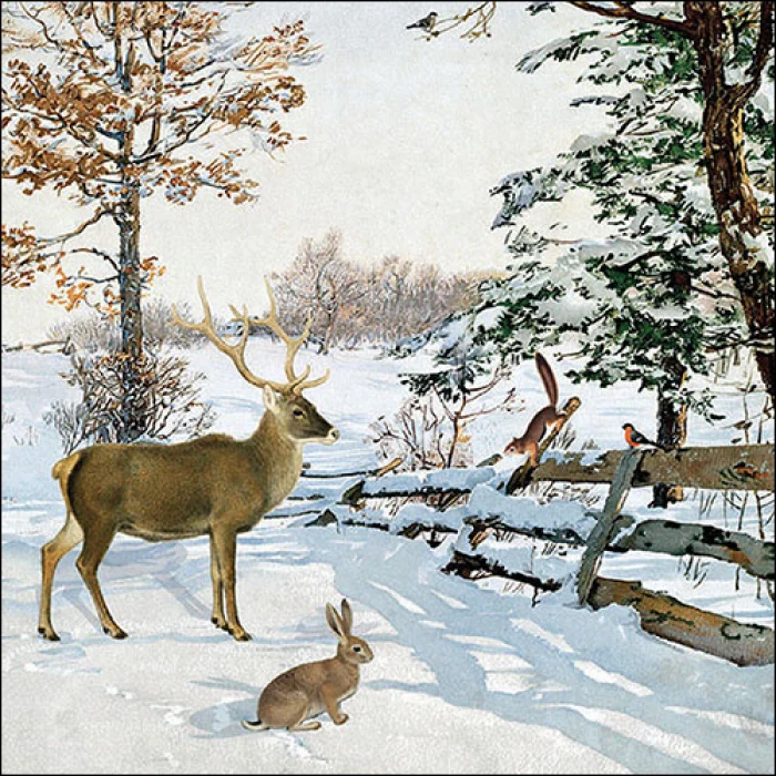 Winter evening talk karácsonyi három rétegű papírszalvéta 33x33 cm