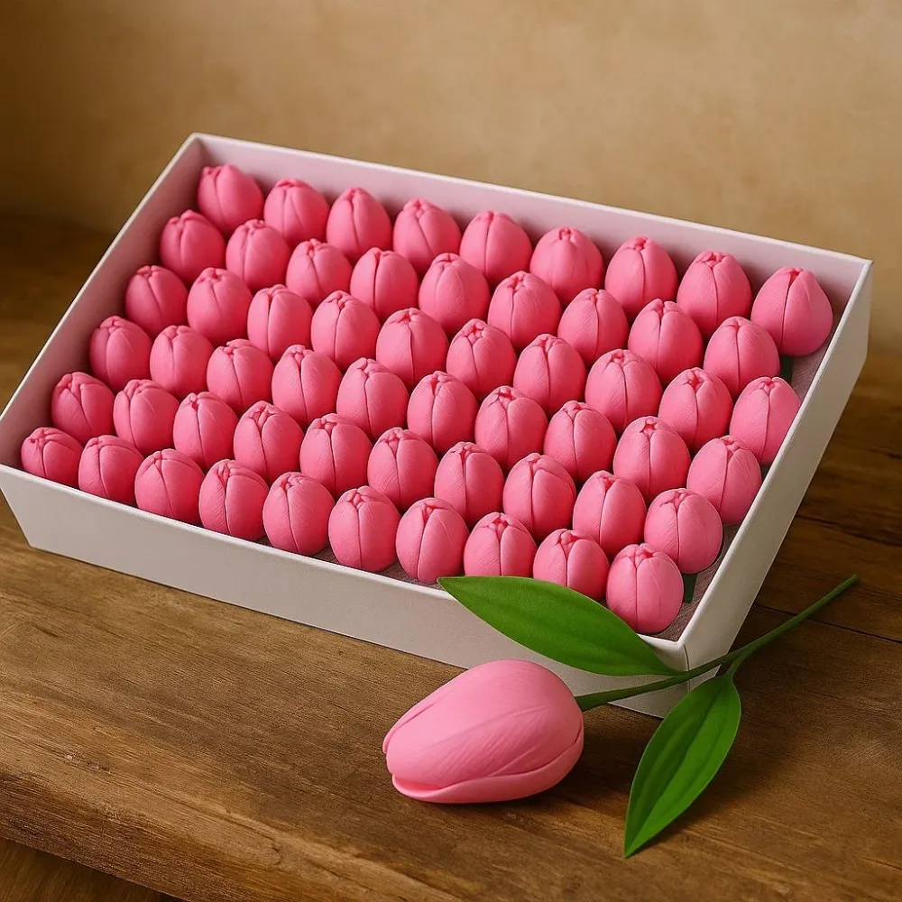 Szappan Tulipán Virágok Közepes Rózsaszín 10 Darab