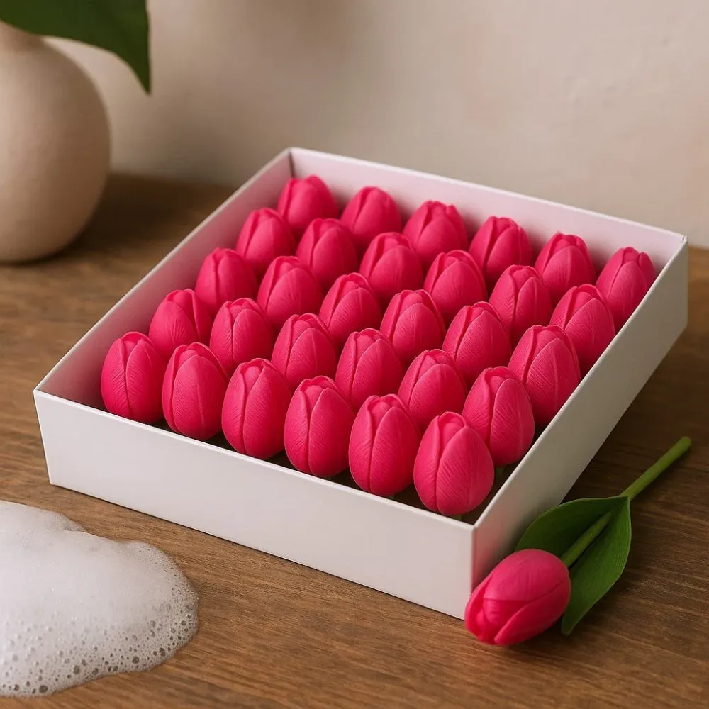 Szappanvirágok Közepes Tulipán Rózsa, 10 Darabos Csomag
