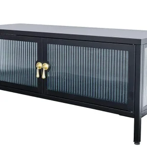 AMSTERDAM fekete üveg vitrin 90cm