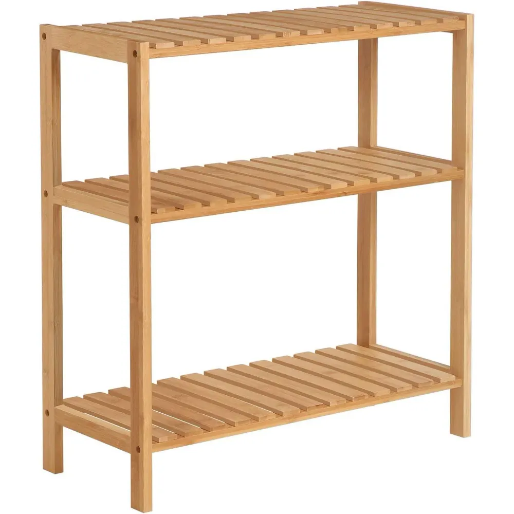 Bambusz fürdőszoba polc, tároló polc 60 x 26 x 66 cm, natúr