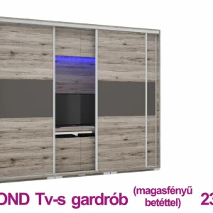 BOND TV-s gardrób(239cm)+MF betét
