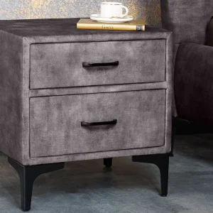 BOUTIQUE szürke bársony éjjeliszekrény 50cm