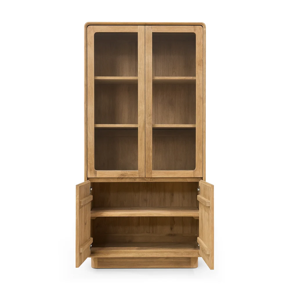 EYRE natúr teakfa vitrines szekrény 190 cm