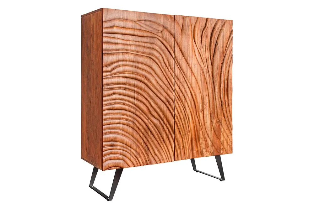 FLUID barna akácfa tálalószekrény 120 cm