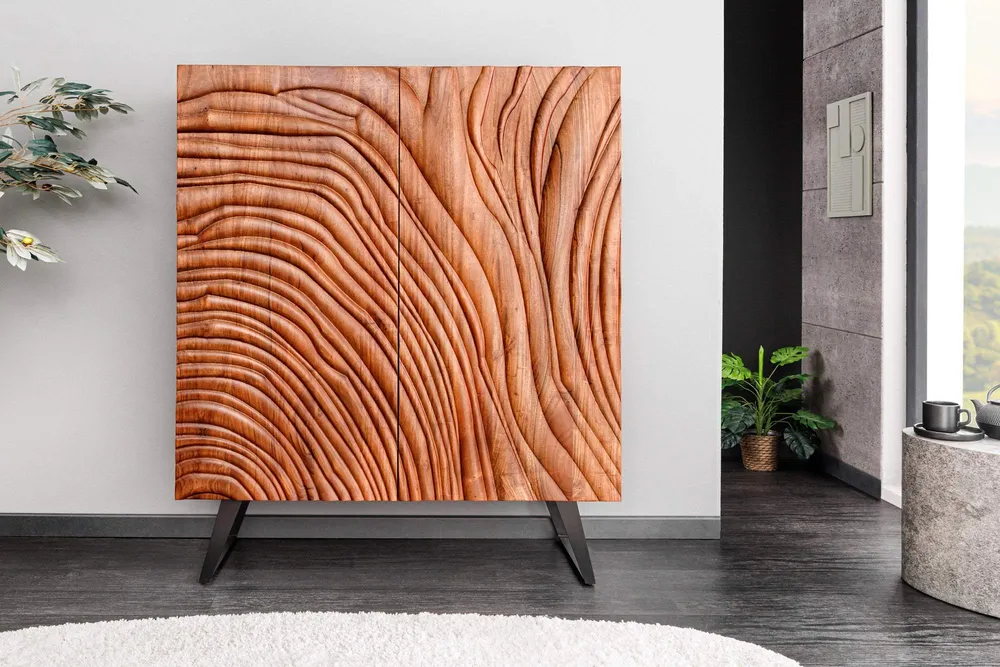 FLUID barna akácfa tálalószekrény 120 cm