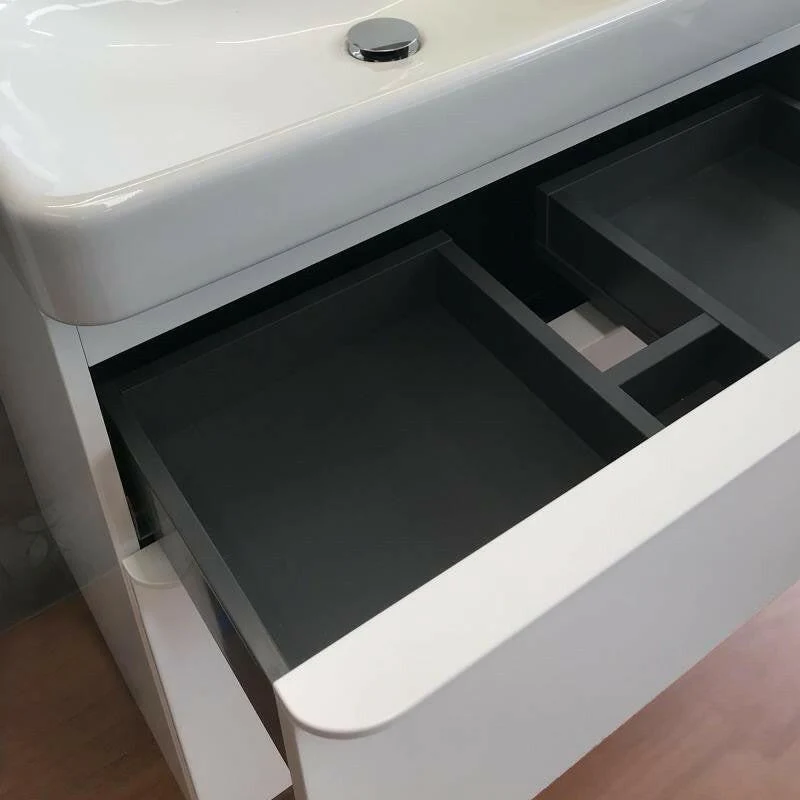 Geberit Smyle Square alsó szekrény mosdóhoz, két fiók, 88.4x61.7x47, magasf. lakkozott homokszürke