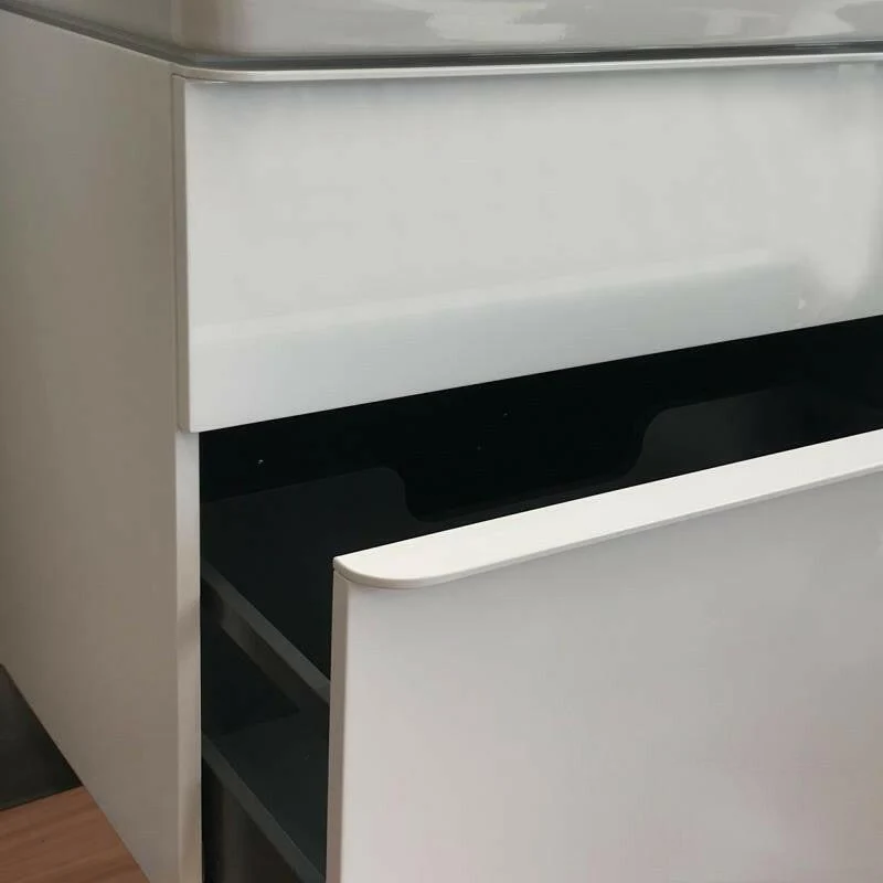 Geberit Smyle Square alsó szekrény mosdóhoz, két fiók, 88.4x61.7x47, magasf. lakkozott homokszürke