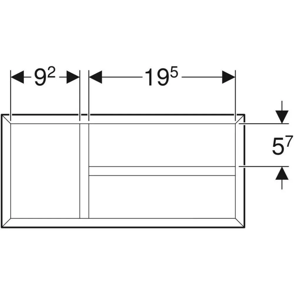 Geberit Smyle Square fiókbetét, T osztású, 32,3x5,9x15cm (500.678.00.1)