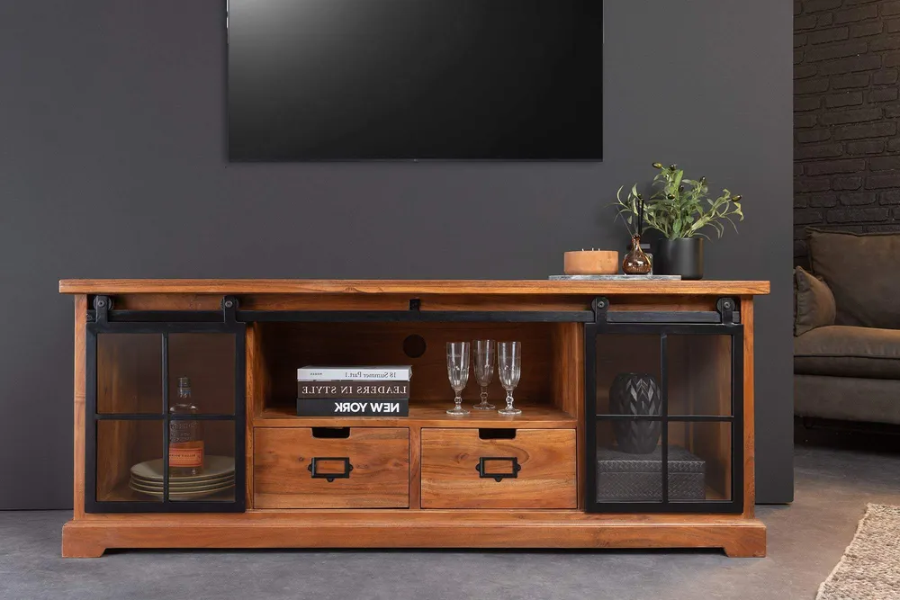 HERITAGE barna akácfa vitrin 160 cm
