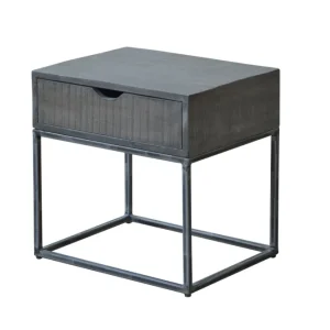 IRON CRAFT szürke akácfa éjjeliszekrény 45cm