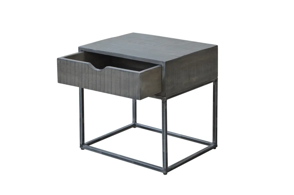 IRON CRAFT szürke akácfa éjjeliszekrény 45cm