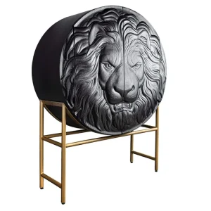 LION fekete mangófa tálalószekrény