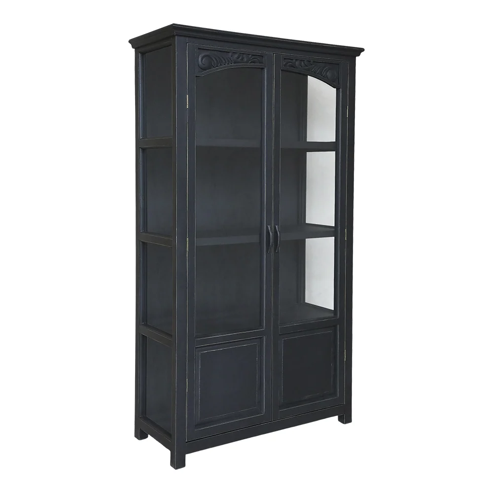 OLD FRENCH antik fekete vitrines szekrény 170 cm