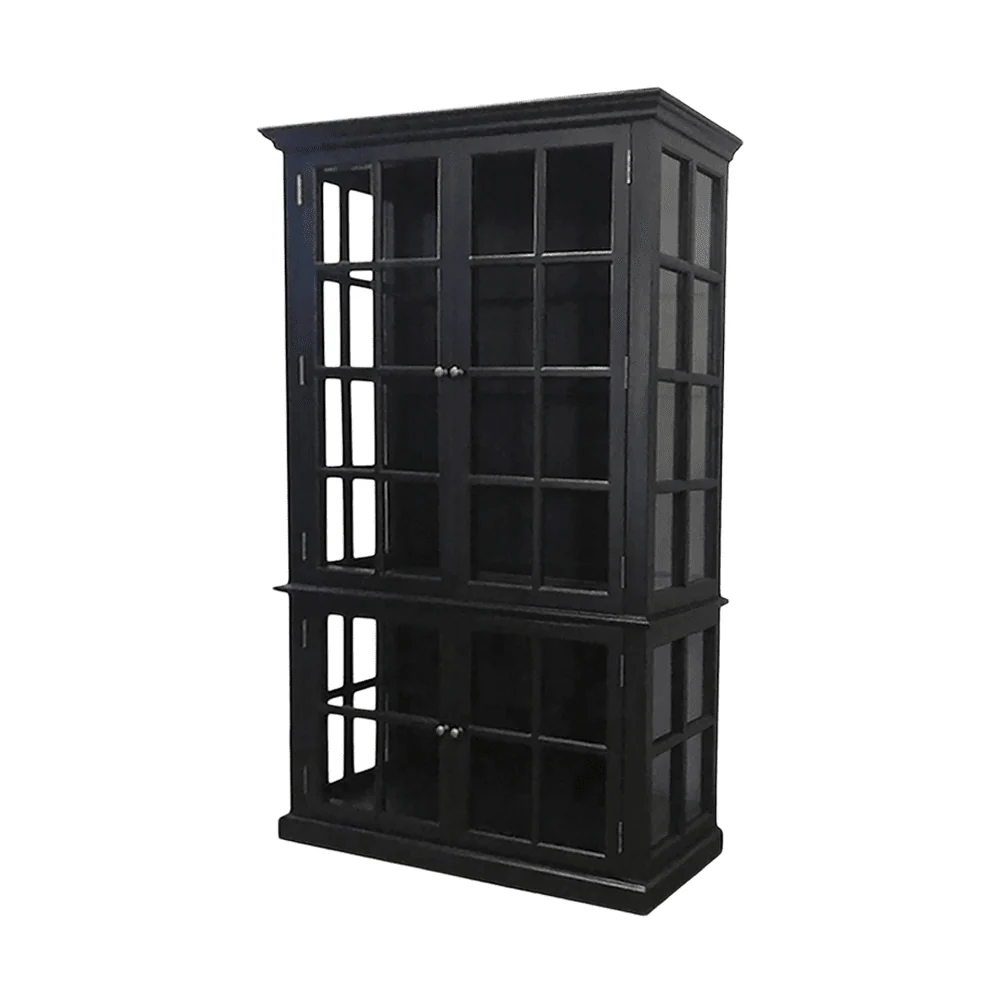 OLD FRENCH antik fekete vitrines szekrény 120 x 196 cm