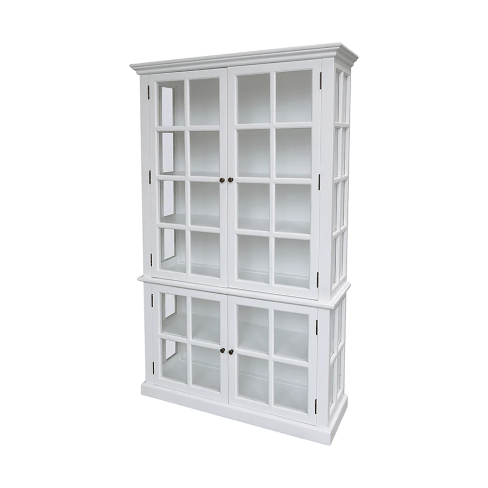 OLD FRENCH fehér vitrines szekrény 120 x 196 cm