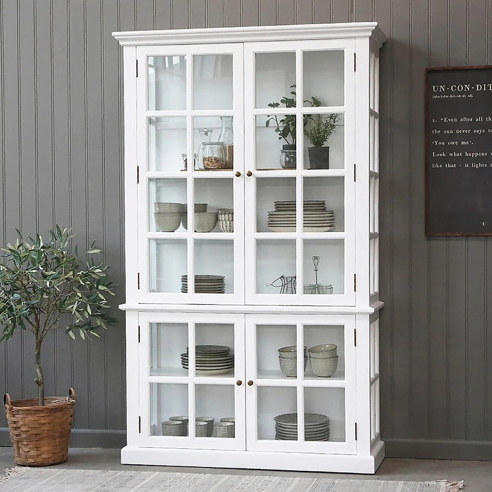 OLD FRENCH fehér vitrines szekrény 120 x 196 cm