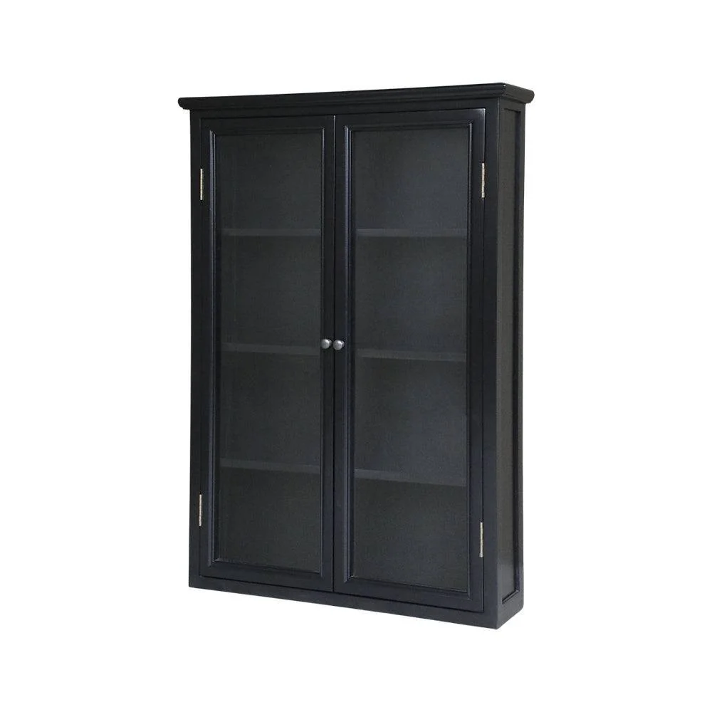 OLD FRENCH fekete vitrines faliszekrény 120 cm