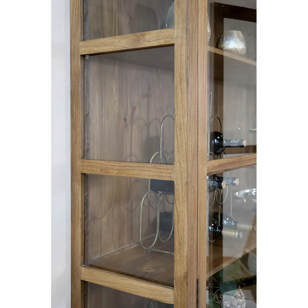 OLD FRENCH natúr nyárfa vitrines szekrény 196 cm