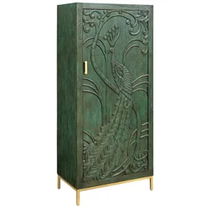 PEACOCK zöld mangófa tálalószekrény