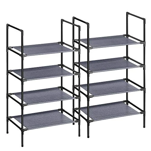 4 polcos cipőtartó állvány – 2 darabos szett, 45 x 28 x 80 cm, szürke