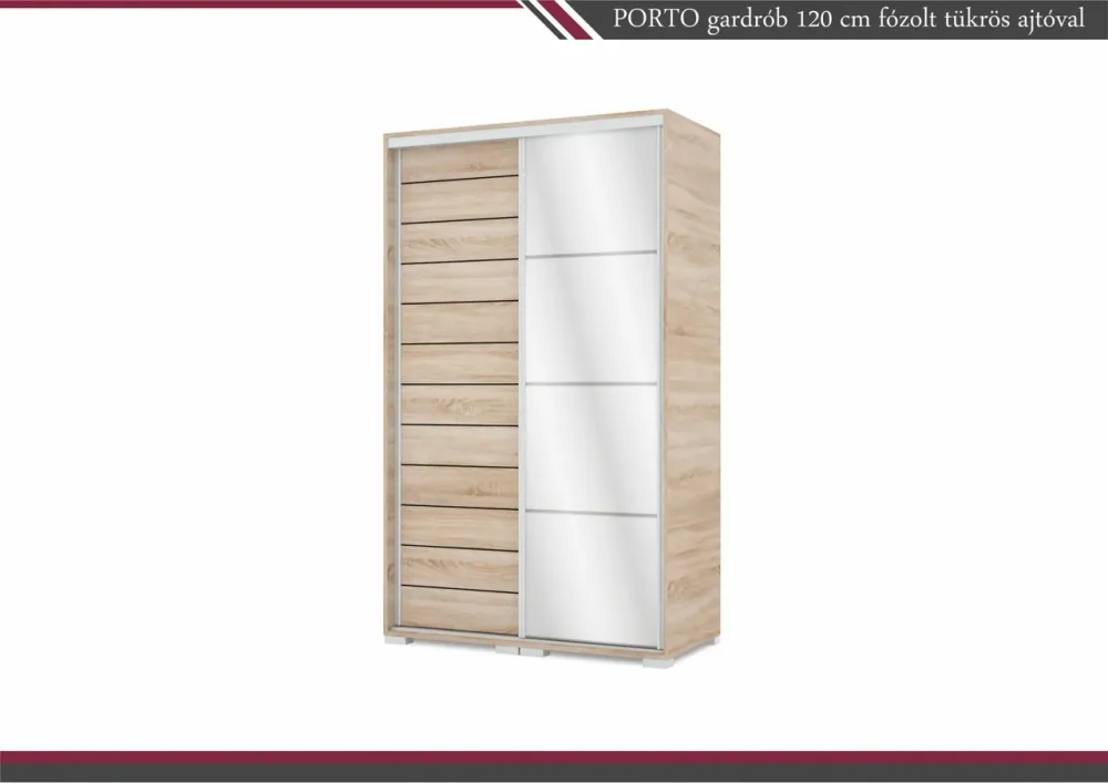 PORTO tolóajtós gardrób+1fózolt t.ajtó (120cm)