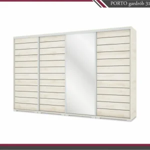 PORTO tolóajtós gardrób+1tükör (318cm)