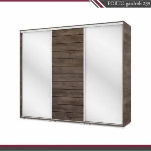 PORTO tolóajtós gardrób+2fózolt t.ajtó (239cm)