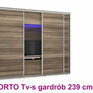 PORTO TV-s tolóajtós gardrób (239cm)