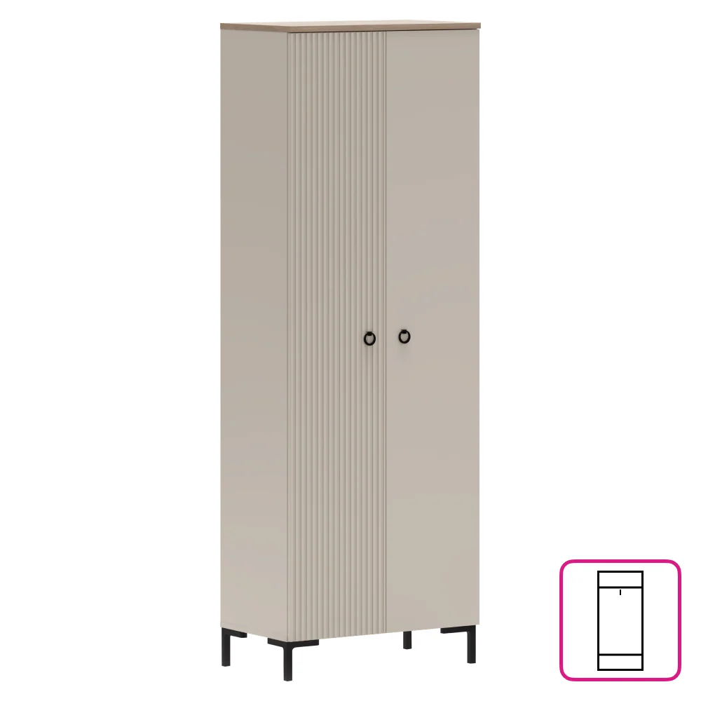 Szekrény, szürkésbarna Taupe/silverjack tölgy, DOMCA 2D