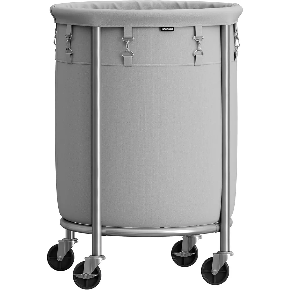 Szennyeskosár kerekekkel, szennyeskosár kerekekkel, 110 liter, szürke