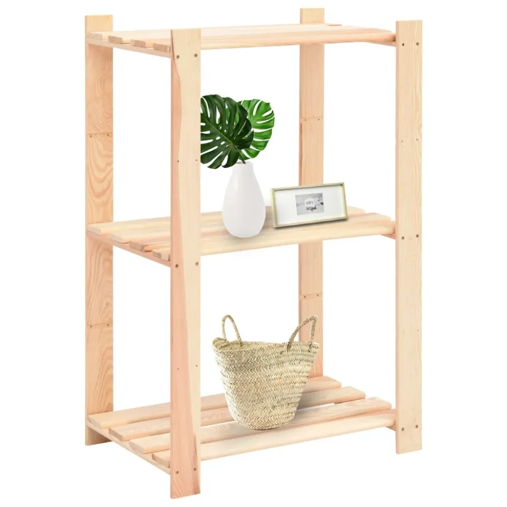 vidaXL 5 db 3-szintes tömör fenyőfa tárolópolc 150 kg 60 x 38 x 90 cm