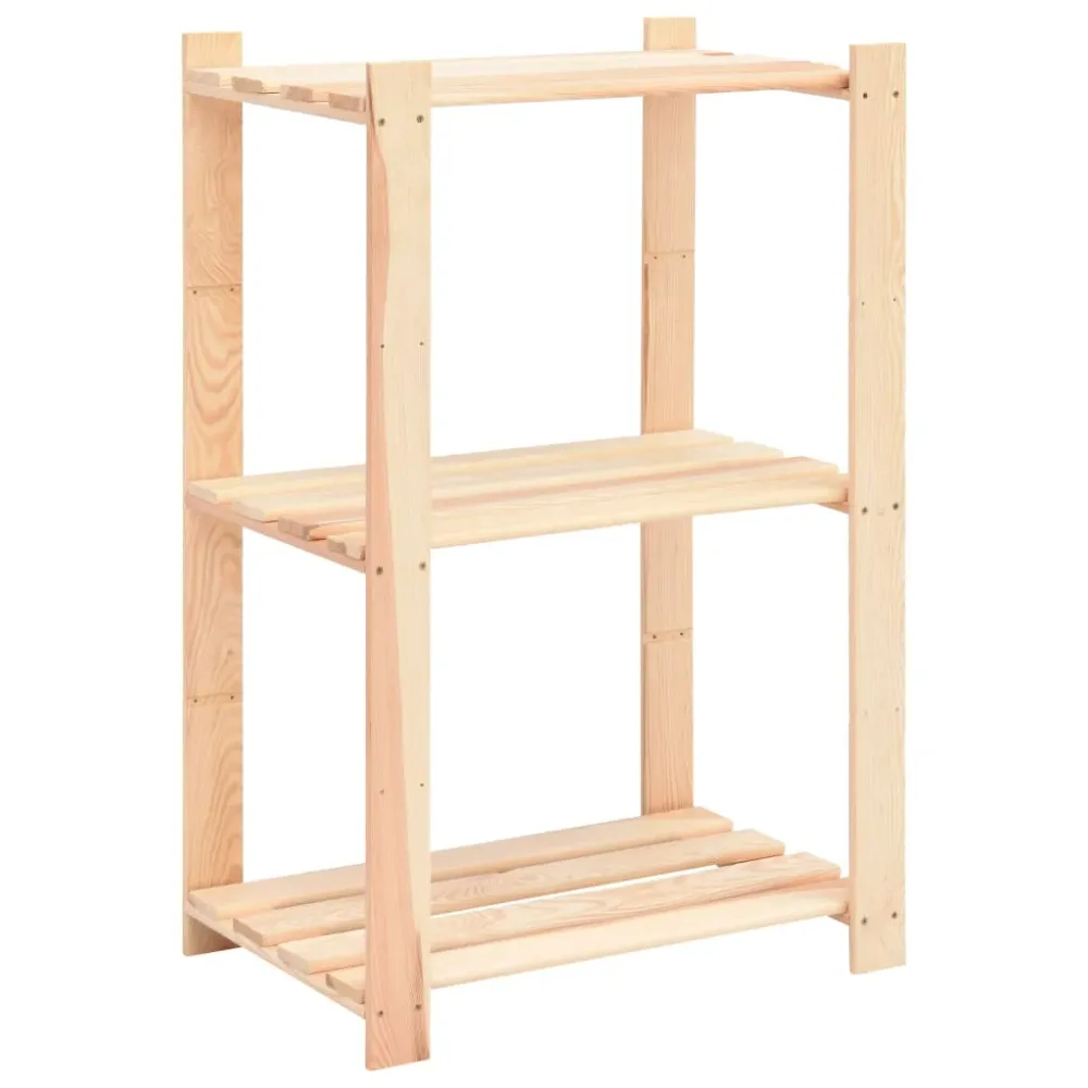 vidaXL 5 db 3-szintes tömör fenyőfa tárolópolc 150 kg 60 x 38 x 90 cm