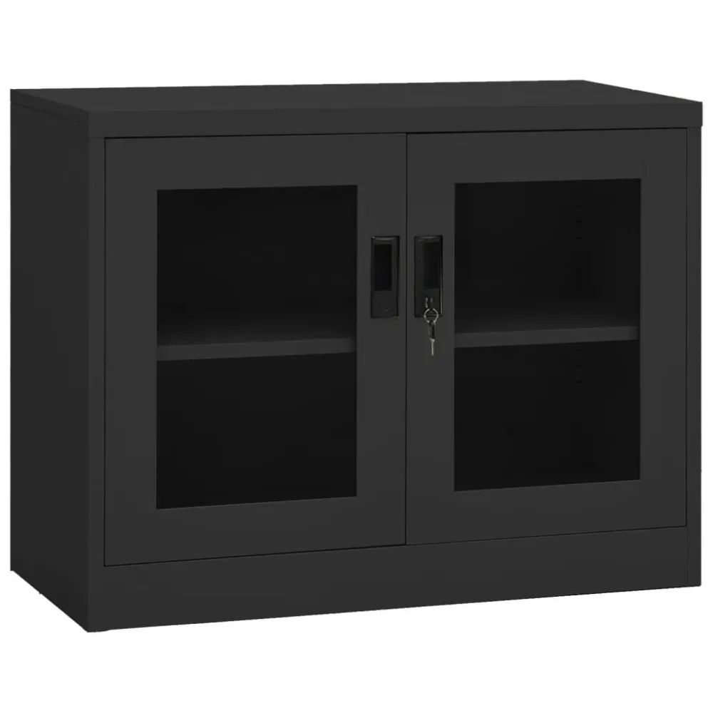 vidaXL antracitszürke acél irodai szekrény 90 x 40 x 70 cm