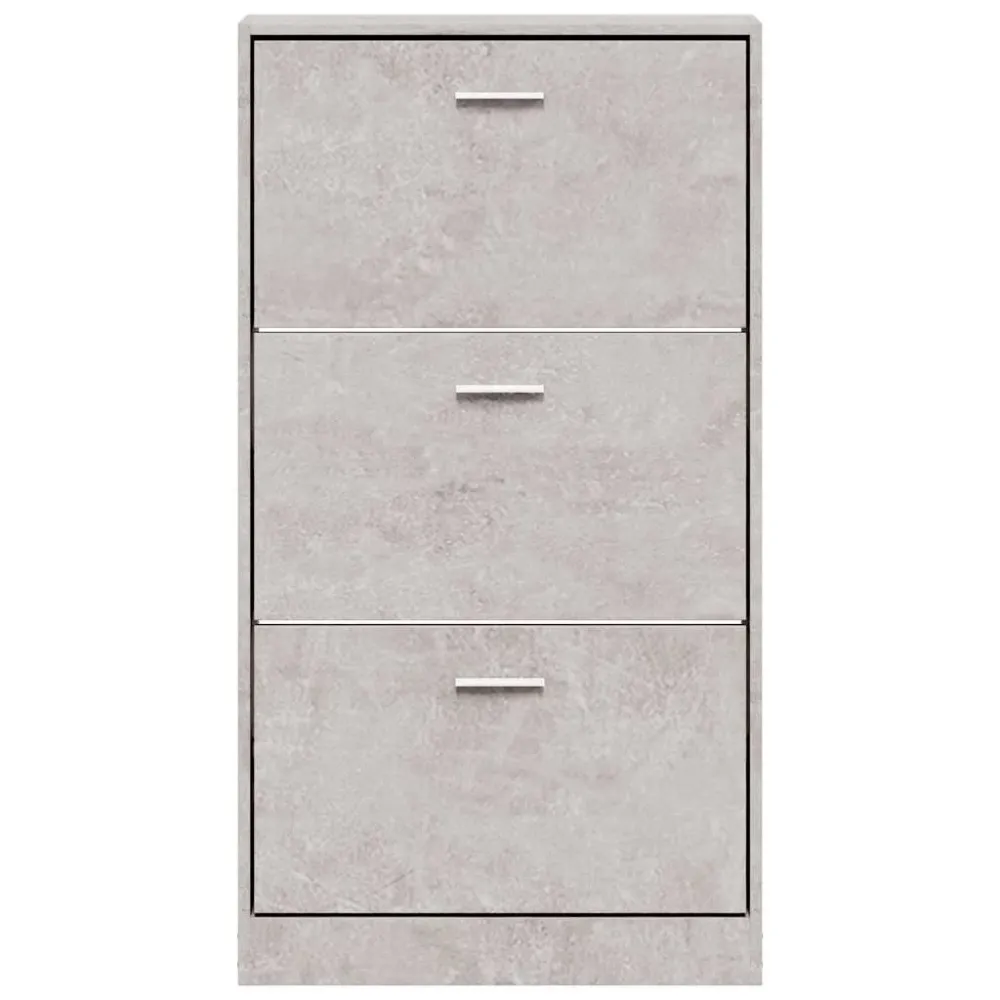 vidaXL betonszürke szerelt fa cipőszekrény 59x17x108 cm