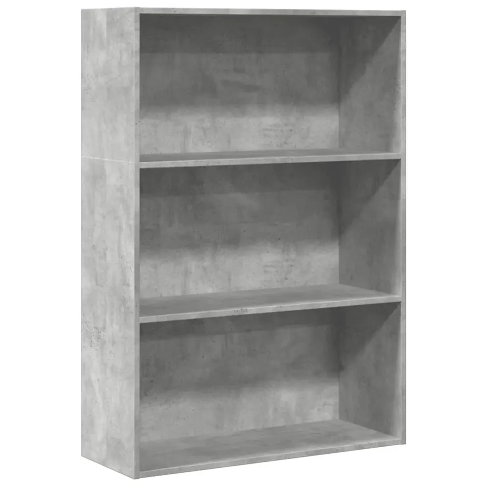 vidaXL betonszürke szerelt fa könyvespolc 80 x 30 x 114 cm